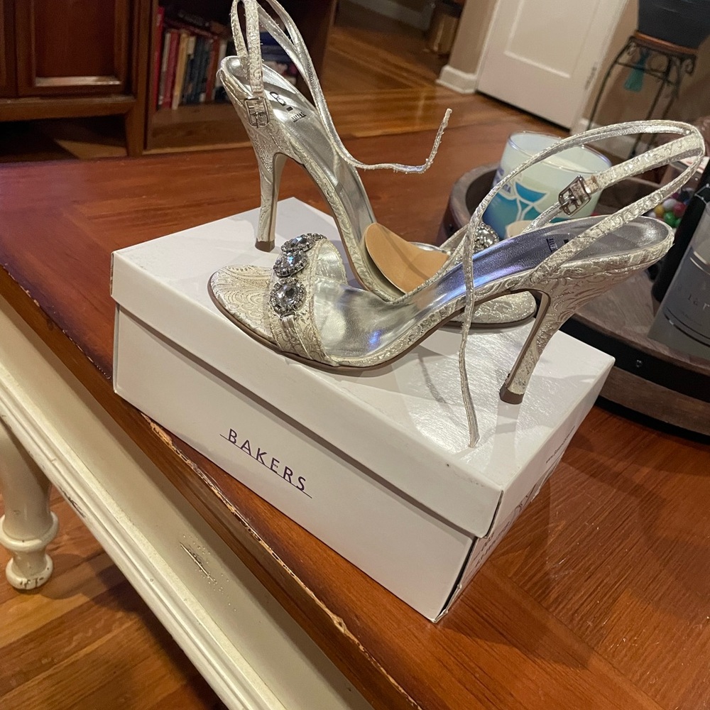Bakers Silver Strappy Heels